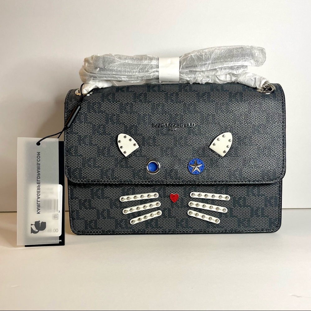 Karl Lagerfeld Paris Cat Appliqué Crossbody Bag